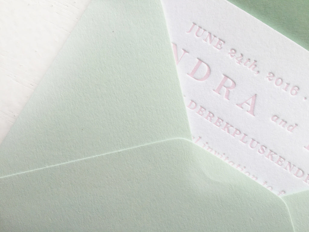 blush & blind letterpress save the dates featuring aspen's maroon bells