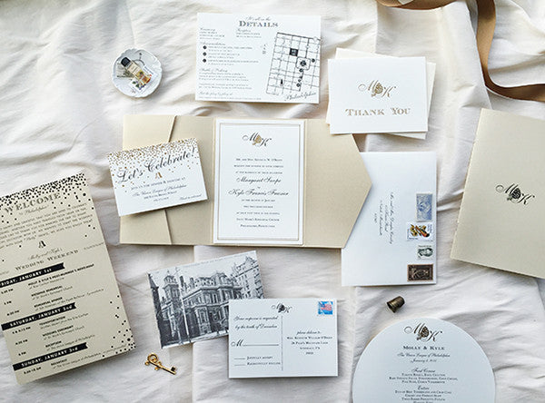 molly & kyle's historic philadelphia wedding invitations