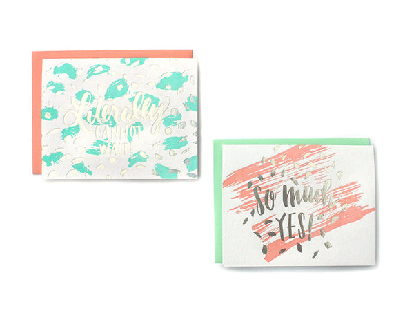 #BGxCf Set of 2 Cards: Letterpress & Holographic Foil Greeting Cards