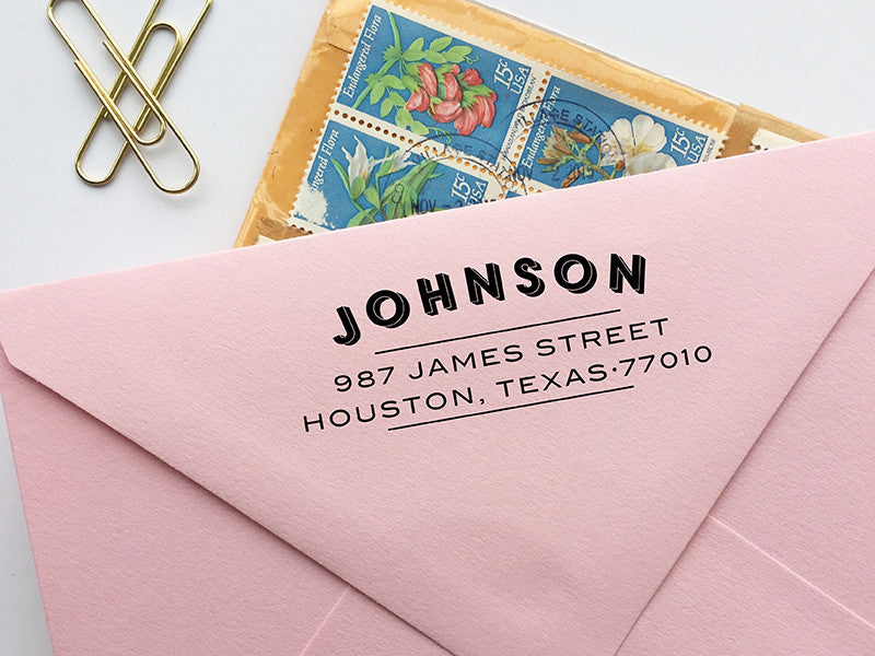 Vintage Typography Return Address Stamp