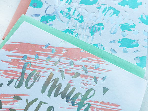 #BGxCf Set of 2 Cards: Letterpress & Holographic Foil Greeting Cards
