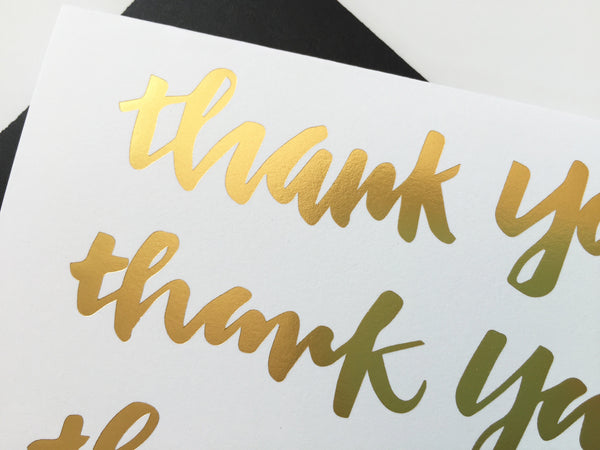 Thank You - Gold Foil Note Card Set