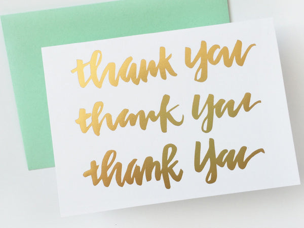Thank You - Gold Foil Note Card Set