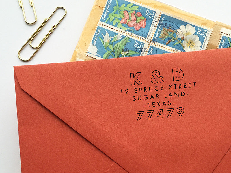 Industrial Typography Return Address Stamp