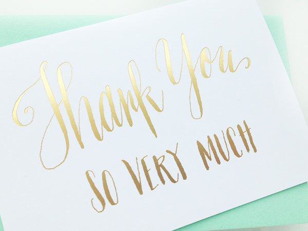 Thank You So Much Gold Foil Notecard Set